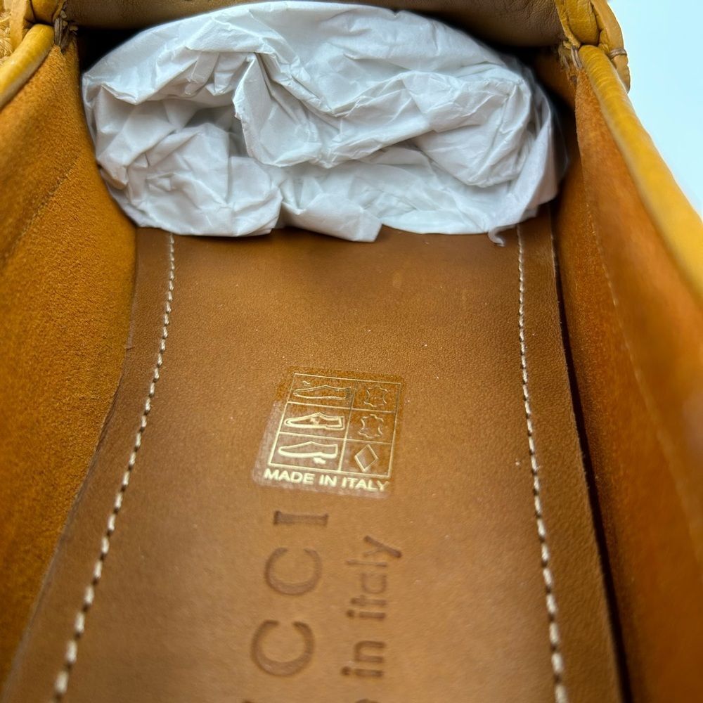 Men’s Gucci pebble grain leather horse bit driver loafers size 10 fits 10.5 US - Picture 8 of 11